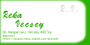 reka vecsey business card